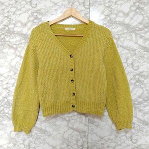 Saman Blue SM2 V-neck Knit Cardigan Yellow